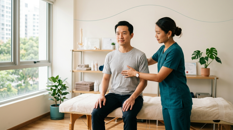 left chest pain physio assessment singapore